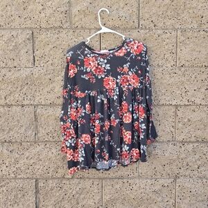 Women's Pink Lily Floral Print Blouse